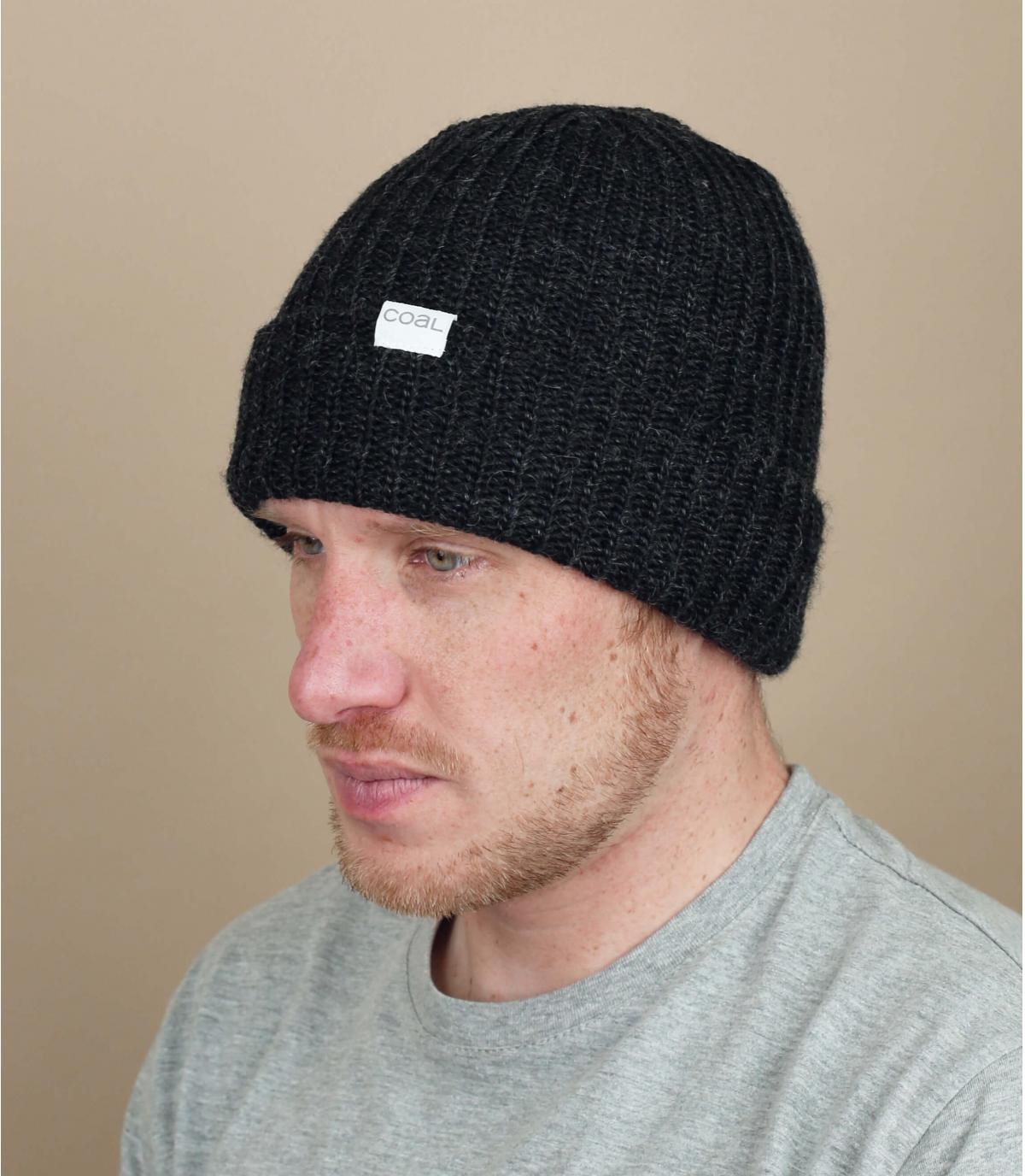 Steenkool zwarte mohair cap The Edward black